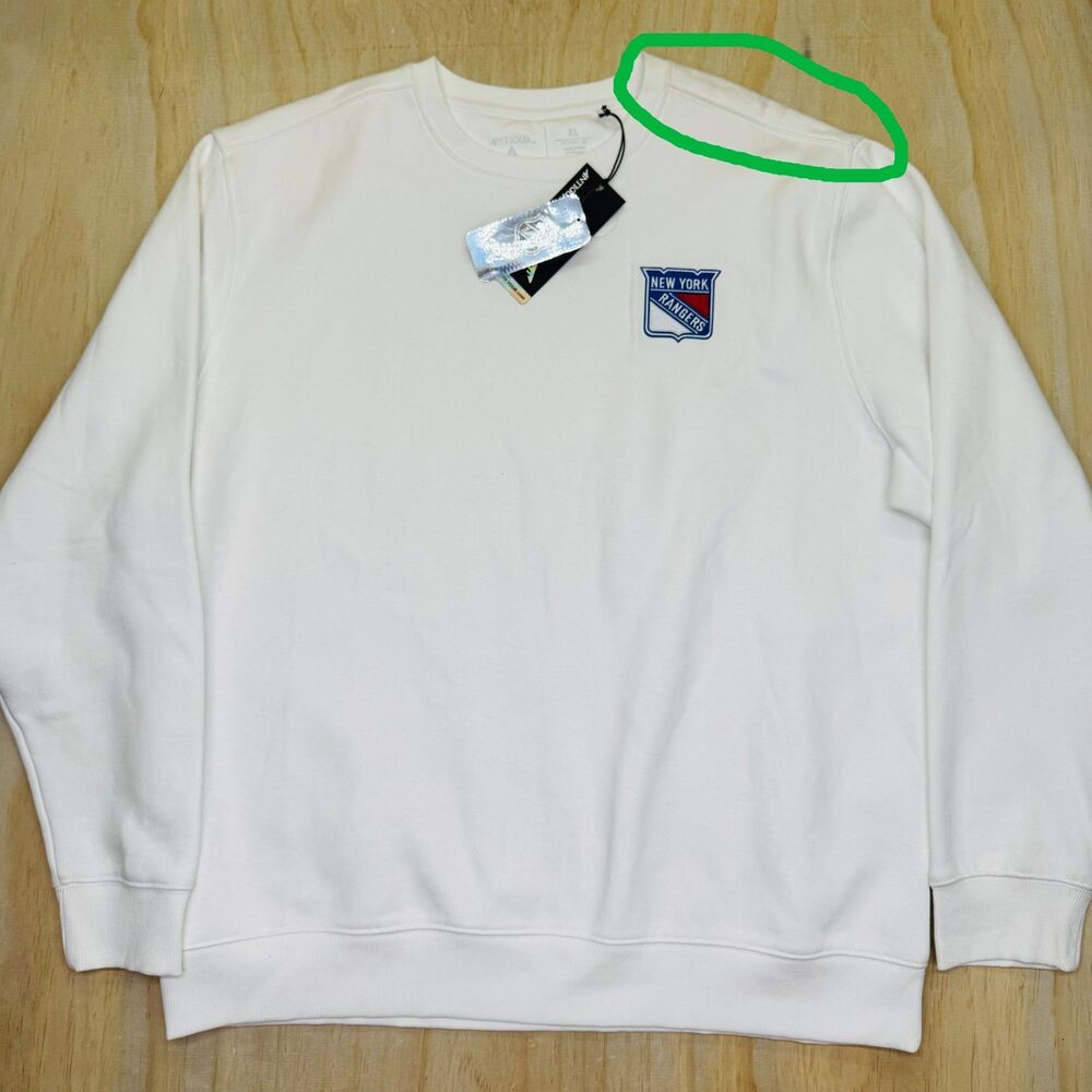 NEW New York Rangers Antigua Mens Victory Crewneck Sweatshirt White sz XL